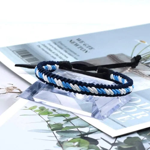 Vista 4 de BDM Pulsera de tela para hombre y mujer con la bandera de Argentina, pulsera ajustable a diferentes tamaños