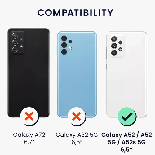 Vista 6 de kwmobile Funda cruzada compatible con Samsung Galaxy A52 / A52 5G / A52s 5G - Funda con ranuras para tarjetas de piel sintética, color verde pixie