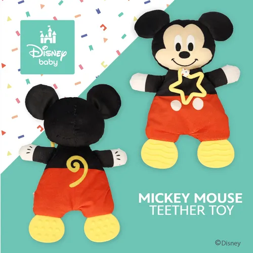 Vista 6 de Kids Preferred Disney Baby Mickey Mouse - Peluche y mordedor sensorial arrugado para bebés recién nacidos, niños y niñas de 10 pulgadas