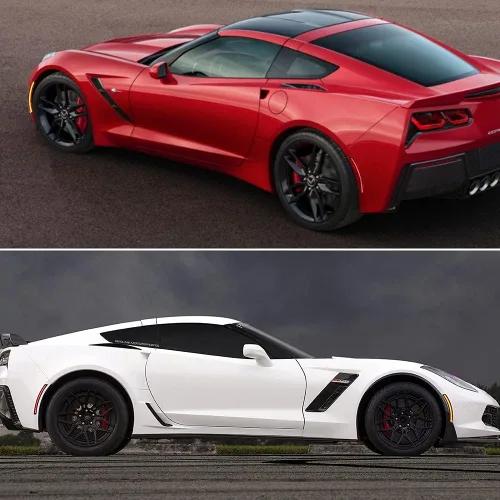 Vista 6 de Juego de 4 lámparas LED ámbar y rojo ahumadas compatibles con Chevrolet Corvette C7 2014 2015 2016 2017 2018 2019 Reemplazar OEM parachoques