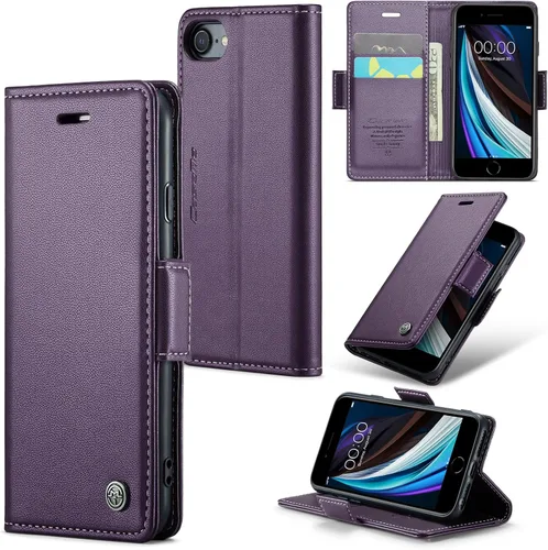 Vista 8 de Funda tipo cartera compatible con iPhone 6/7/8/SE 2020/SE3 [bloqueo RFID], funda de piel sintética con soporte para tarjetas para iPhone 6/7/8/SE