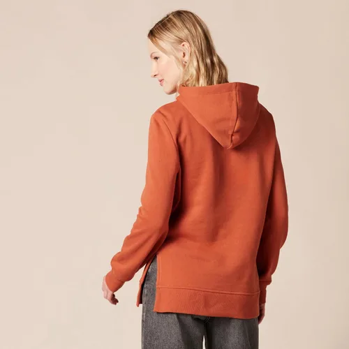 Vista 3 de Tienda Essentials - Sudadera tipo túnica de felpa de rizo con capucha para mujer