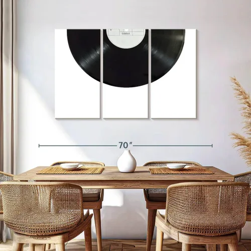 Vista 82 de Elephant Stock BW - Reproductor de discos de vinilo para pared, lienzo horizontal, decoración de pared de sala de estar de 3 piezas, impresión
