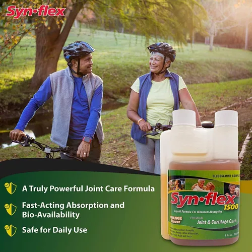 Vista 6 de Synflex Suplemento líquido de glucosamina y condroitina de 1500 mg - HSA/FSA, fórmula de apoyo articular de alta concentración y absorción rápida