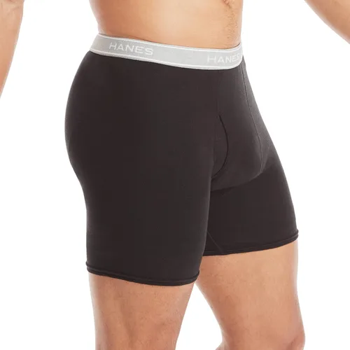 Vista 4 de Hanes Calzoncillos tipo bóxer para hombre, ropa interior de algodón suave y transpirable con cintura ComfortFlex, paquete múltiple