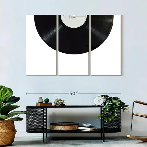 Vista 142 de Elephant Stock BW - Reproductor de discos de vinilo para pared, lienzo horizontal, decoración de pared de sala de estar de 3 piezas, impresión