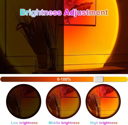 Vista 10 de Lámpara de proyección de puesta de sol con APP y control por botón, luz de proyección multicolor cambiante, lámpara de luz solar para dormitorio