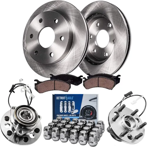 Vista 18 de Detroit Axle - Rotores de freno para Jeep Compass 2015-2022 Renegade 2016-2022 Fiat 500X 2016-2022, 2018, 2019, 2020, 2021. Reemplazo de rotores