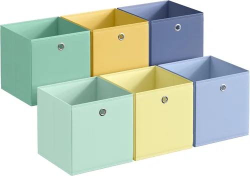 Vista 10 de SONGMICS Cubos de almacenamiento, juego de 6 cajas de almacenamiento plegables sin olor, 10.2 x 10.2 x 11 pulgadas, organizadores de armario