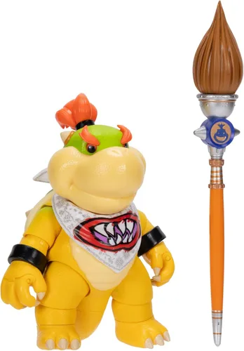 Vista 12 de Super Mario Galaxy Movie Bowser Jr., figura de acción de 5 pulgadas y pincel