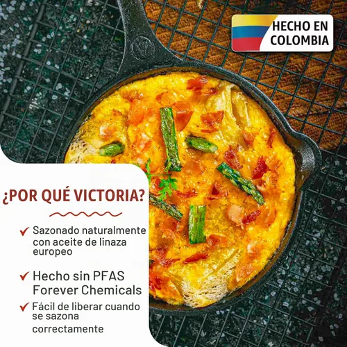 Vista 2 de Sartén de hierro fundido con mango largo Victoria Seasoned, color negro, S, Negro