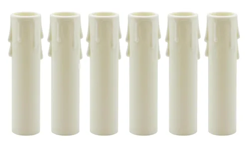 Vista 5 de Creative Hobbies® Cubiertas para velas de goteo de aspecto antiguo de 4 pulgadas de alto, base de candelabro, paquete de 6