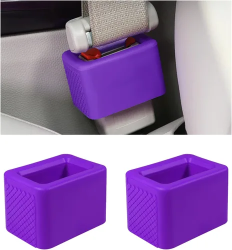 Vista 8 de KVAEY 2 piezas de soporte para hebilla de cinturón de seguridad, refuerzo de hebilla de cinturón de silicona para asientos traseros, soporte