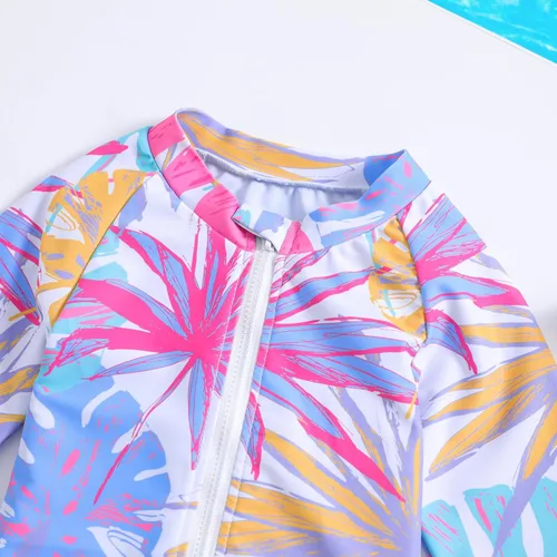 Vista 38 de MERSARIPHY Traje de baño de una pieza para niña pequeña, traje de baño de manga larga, traje de baño para niñas