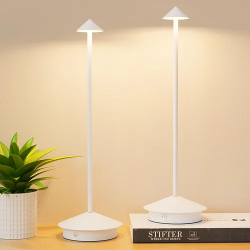 Vista 11 de Paquete de 2 lámparas de mesa LED recargables de 6000 mAh, inalámbricas, 3000 K-6000 K, lámparas táctiles de atenuación continua con función
