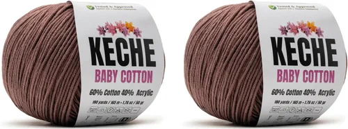 Vista 95 de Keche Hilo de Algodón, 60% Algodón 40% Hilo Acrílico, Hilo de Algodón Suave para Crochet y Tejer, Hilo Amigurumi 1 Madeja/Bola 1.76 Oz (50g) / 180