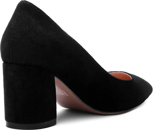 Vista 5 de Zapatos de tacón medio grueso para mujer, con puntera puntiaguda, de 2.5 pulgadas