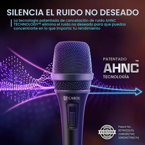 Vista 4 de CAROL AC-900S XLR Micrófono vocal con cable, supercardioide con interruptor