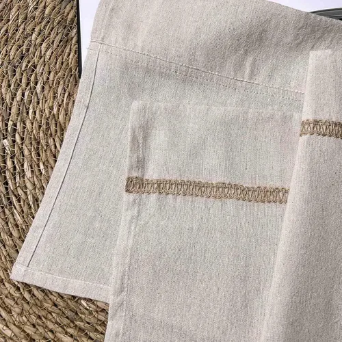 Vista 6 de Cenefa de lino de algodón para ventanas con ribete de encaje de arpillera rústica de 12 pulgadas, cenefa de cocina con bolsillo para barra, cortina