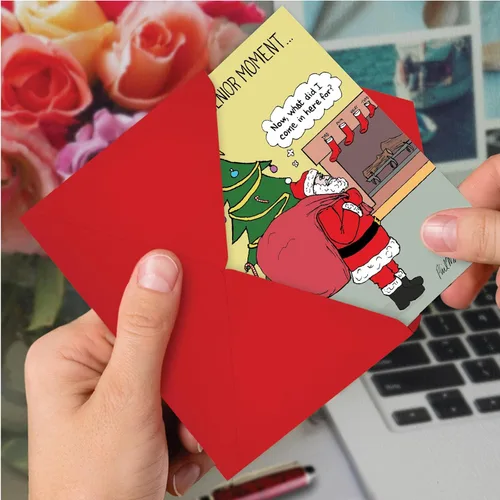 Vista 6 de NobleWorks 12 Divertidas Tarjetas de Felicitación de Navidad en Caja a Granel con Sobres de 5 x 7 Pulgadas (1 Diseño, 12 de Cada Una) Santa's Senior