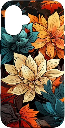 Vista 32 de Red and Orange Autumn Colors Fall Leaves Floral Pattern Case for iPhone 17
