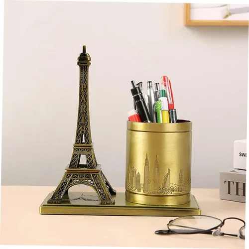 Vista 7 de NUOBESTY Contenedor de lápices decorativo para papelería, organizador de lápices de escritorio, soporte de almacenamiento de bolígrafos, exquisito