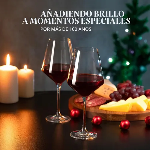 Vista 11 de KROSNO Juego de 6 copas de vino tinto de 16.6 oz, colección vanguardista