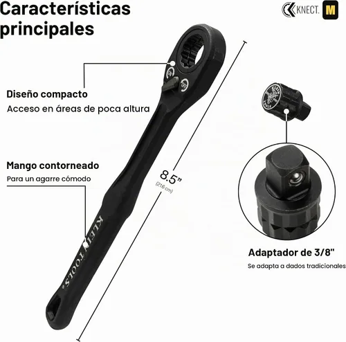Vista 4 de Klein Tools 65400 KNECT Juego de 15 piezas de pasadores de enchufe, juego de enchufes de impacto SAE con estuche MODbox, enchufes, puntas