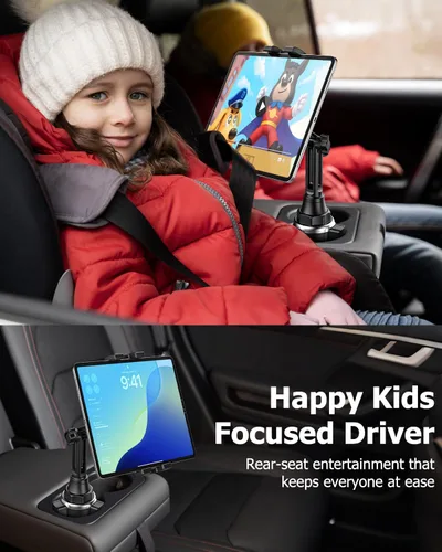 Vista 8 de Soporte para tablet con rotación de 360°, soporte universal para tablet con brazo ajustable para dispositivos de 4 a 13 pulgadas, iPad Pro 12.9 Air