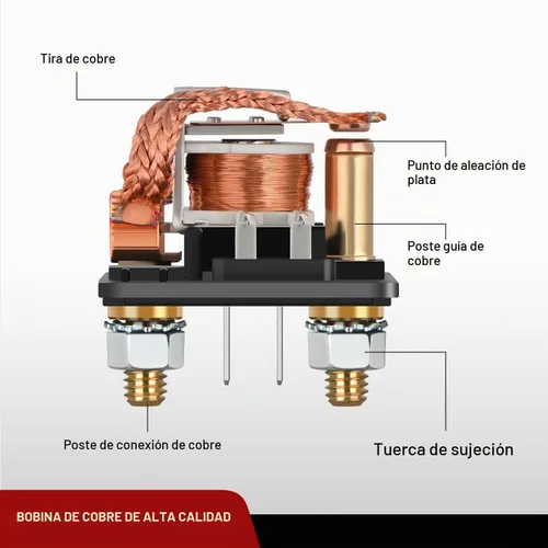 Vista 2 de Nilight Relé de Arranque de 120A, Interruptor de Relés Divididos de 4 Pines, 12V Continuo Servicio Pesado SPST Alta Corriente 4 Terminales Control