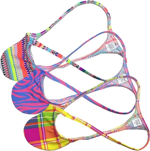 Vista 49 de Men Sexy Thong Contour Pouch G-String Underwear Minimal Coverage T-back Paquete de 3 Dsb