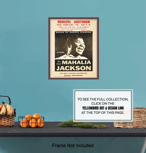 Vista 6 de Póster de Mahalia Jackson – Música Gospel – Arte de pared afroamericano – Historia negra – Cultura negra – Decoración de pared de mujeres