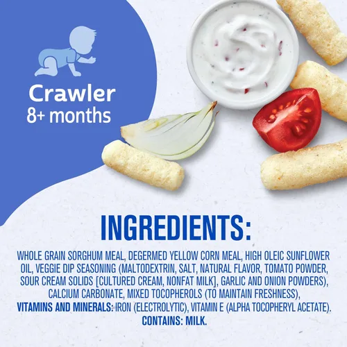 Vista 9 de Gerber Stage 3 Veggie Dip Lil Crunchies Baby Snack, 1.48 onzas