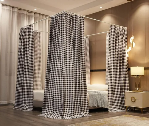 Vista 6 de VETHIN Cortinas de techo elástico estilo princesa con cuatro postes de esquina, acogedora y transpirable, mosquitera para niñas y adultos