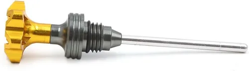 Vista 3 de uxcell Medidor de nivel de tanque de aceite de motocicleta de 4,1 pulgadas de longitud de tono dorado para motor GY6