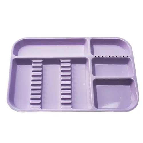 Vista 6 de SNAWOP Bandeja para instrumentos dentales, bandejas divididas de plástico autoclave tamaño B (13 x 9.4 pulgadas) para juego de instrumentos médicos
