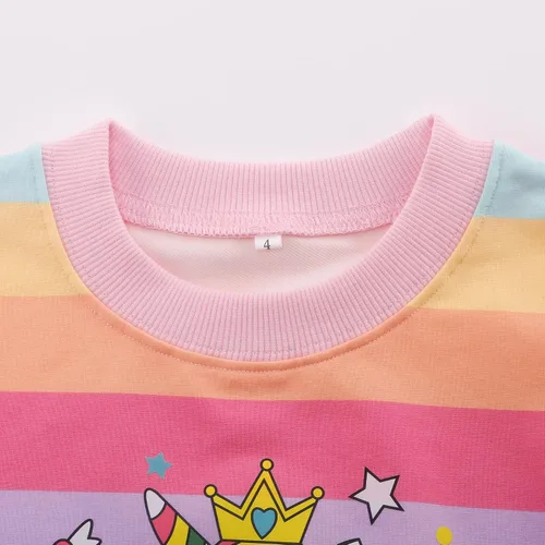 Vista 7 de Conjunto de 2 piezas de sudadera de manga con volantes y leggings para niñas de 2 a 10 años