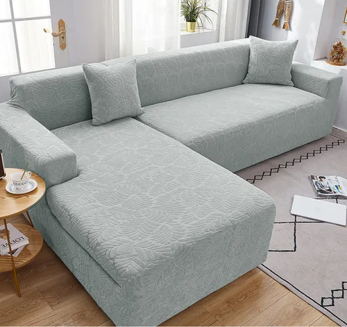 Vista 18 de IMYOGI Fundas de sofá de alta elasticidad con estilo en forma de L, fundas de sofá de color sólido, tela jacquard, lavable a máquina, protector