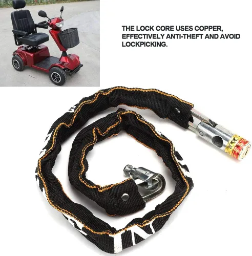 Vista 4 de Cerradura de cadena anti de la vespa de la movilidad de la motocicleta del robo, longitud no tejida de la cubierta de cobre de la base de cobre