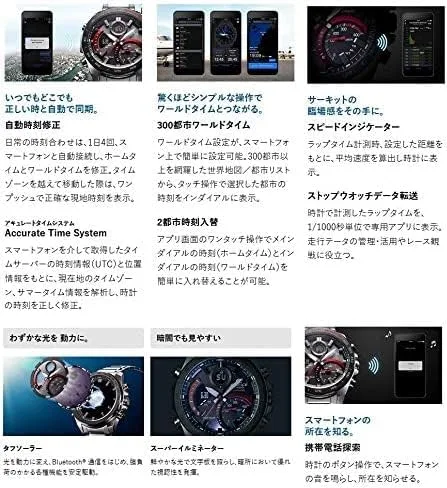 Vista 5 de CASIO EDIFICE ECB-900YDB-1BJF Cronógrafo de combinación digital a analógica modelo de bisel Bluetooth IPbanda de acero inoxidable azul