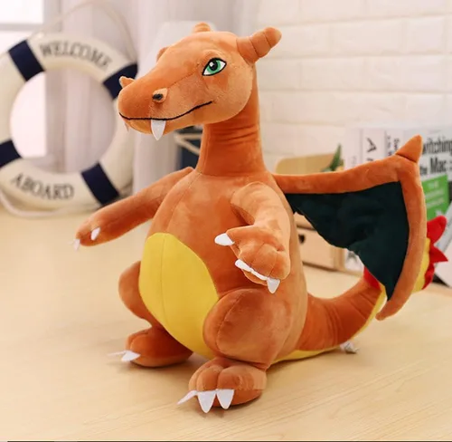 Vista 3 de CHAOZI0 Dragón de peluche con alas malvadas, dragón que respira fuego, juguete de peluche de dragón de fuego, almohada, accesorios para fanáticos