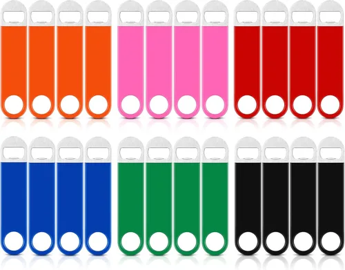 Vista 8 de Potchen Paquete de 24 abrebotellas plano de acero inoxidable a granel Negro