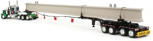 Vista 4 de DCP 1/64 Negro/Verde Peterbilt 389 w/ERMC Hydra-Steer Trailer & Bridge Beam Load 60-1673