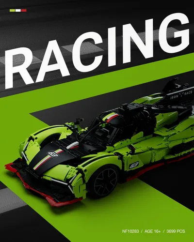 Vista 6 de Nifeliz S63 Hypercar - Juego de construcción de modelo de coche, modelo de carreras coleccionable a escala 1:8 para adultos, modelo de coche