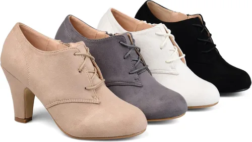 Vista 6 de Journee Collection Botines Leona para mujer con punta redonda y detalle de cordones
