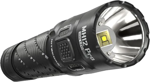 Vista 3 de Nitecore MH12 Pro Linterna Táctica, 3300 lúmenes de alto brillo, recargable por USB-C, de largo alcance, compacta, luz de servicio EDC con funda