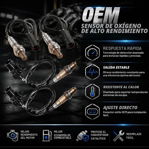 Vista 4 de Sensores de oxígeno para Ford 2014-2009 Van 4.6l 2 pares aguas arriba aguas abajo