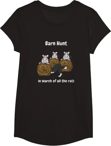 Vista 5 de Funny Barn Hunt - En busca de las ratas con Border Collie Camiseta, Negro