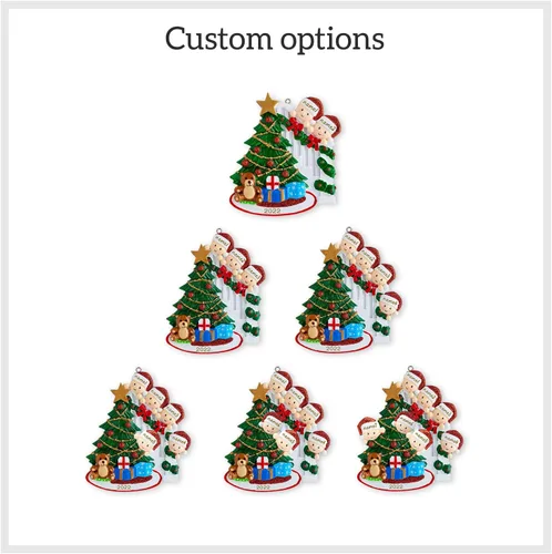 Vista 2 de Adorno familiar para árbol de Navidad 2024, adorno colgante para árbol de Navidad de 2024, adorno de familia de 2 nombres, adorno personalizado