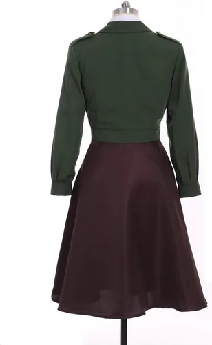 Vista 3 de Disfraz de oficial para mujer, uniforme de Peggy Carter, disfraz de cosplay, talla XL